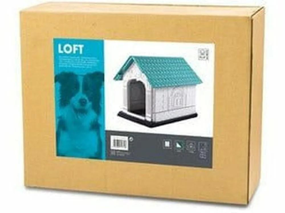LOFT DOG HOUSE M WHITE & GREEN