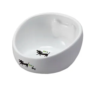 Marukan Bone Shape Ceramic Dog Bowl