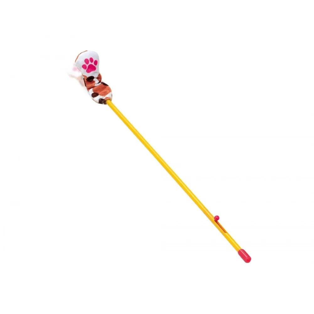 Marukan Calico Cat Moving Claw Teaser Wand Cat Toy