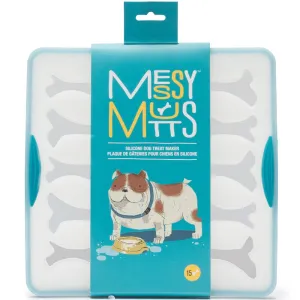Messy Mutts Silicone Bake & Freeze Dog Treat Maker (15 Small Bones, Clear)
