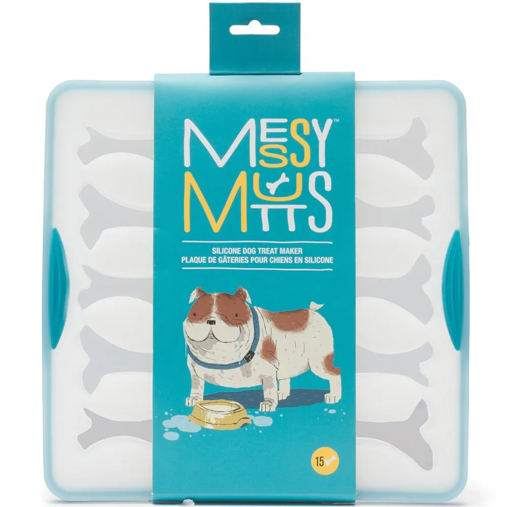Messy Mutts Silicone Bake & Freeze Dog Treat Maker (15 Small Bones, Clear)