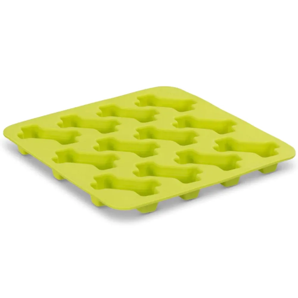 Messy Mutts Silicone Dog Treat Making Mold (12 Bones, Green)