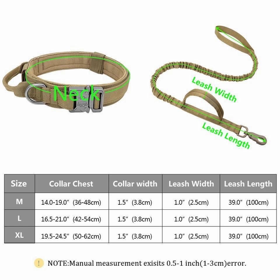 Military Grade Tactical Dog Collar & Lead