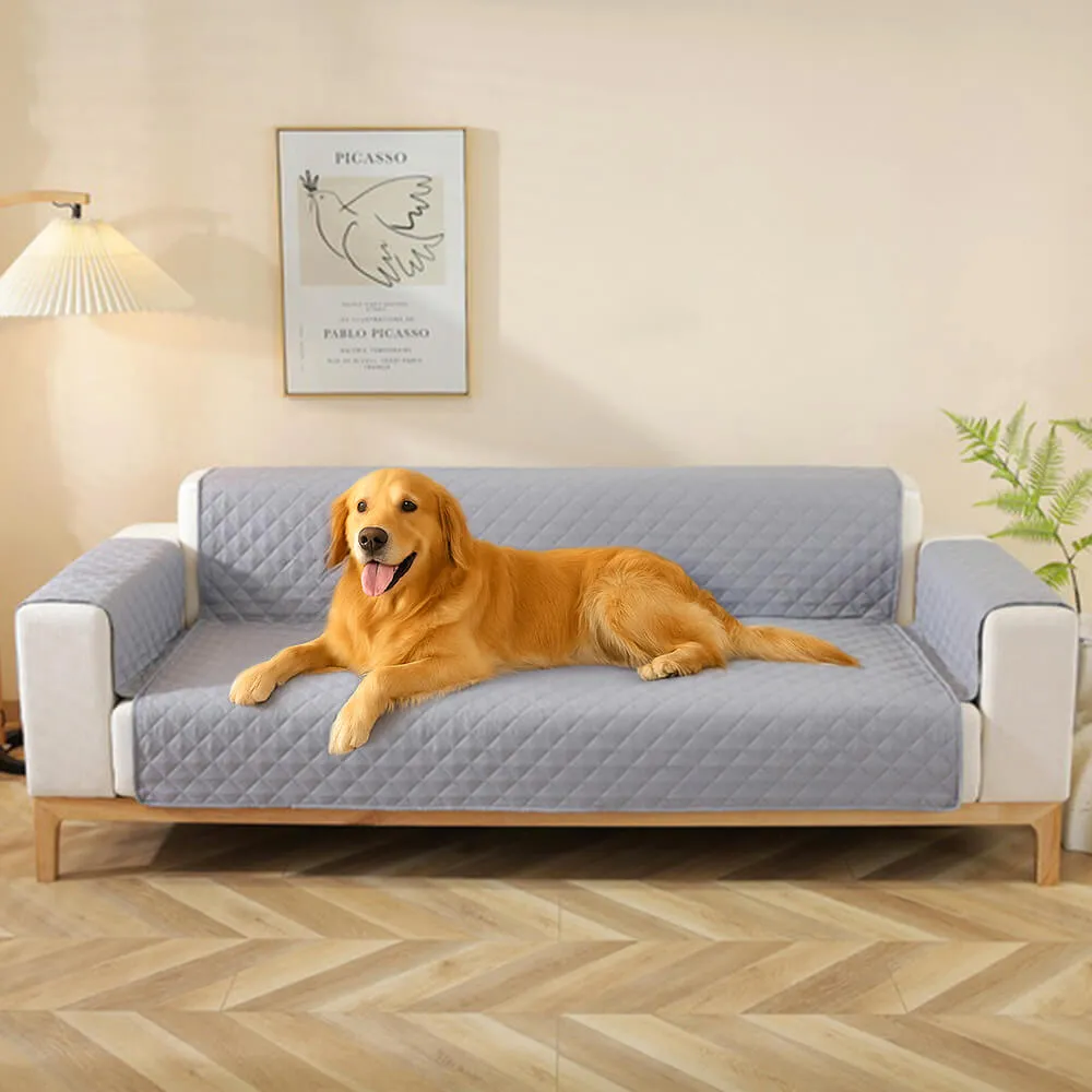 Modern Diamond One-Piece Sofa Protector Water-resistant Non-Slip Couch Cover with Armrest
