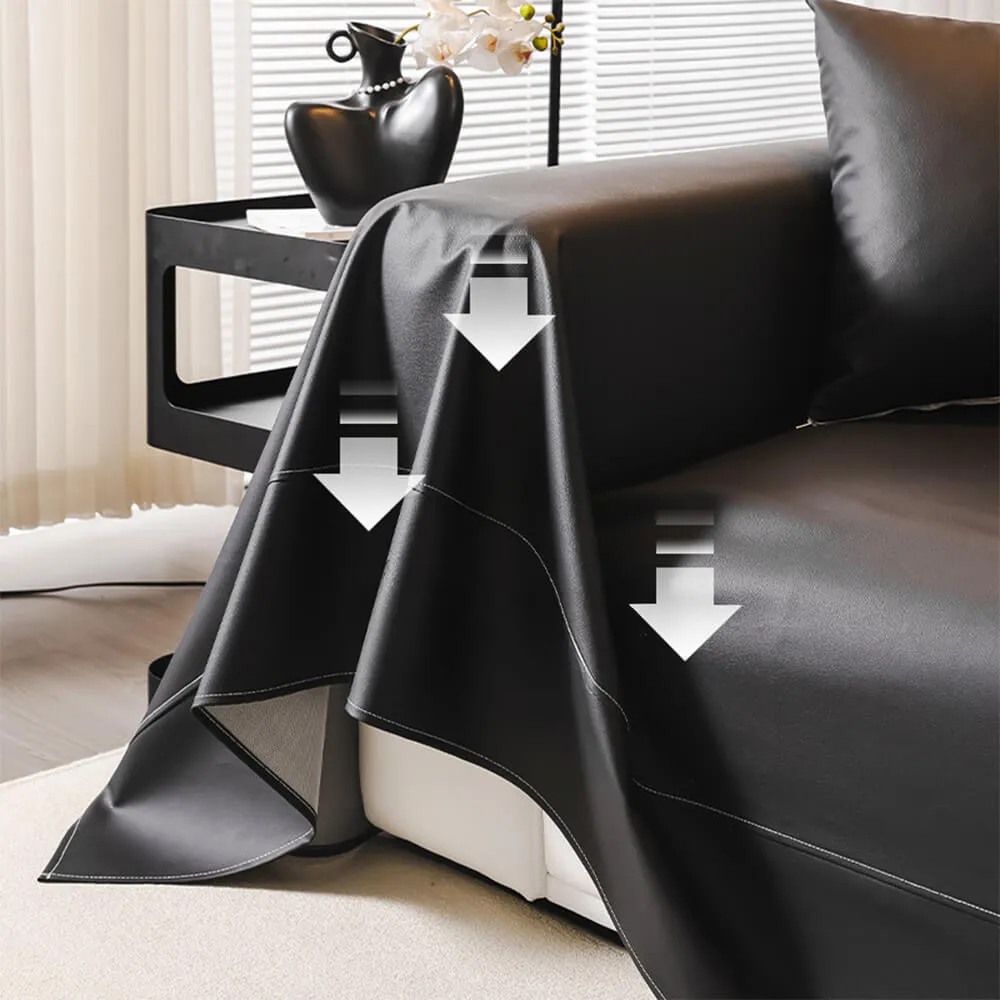 Modern Faux Leather Anti-Scratch Throw Couch Cover