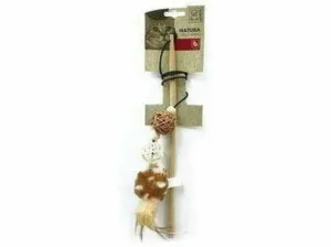 NATURA 3-BALLS WAND - 35 CM MIXED COLORS