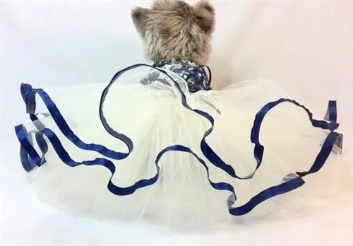 Navy Lace n' Pearls Harness Dress