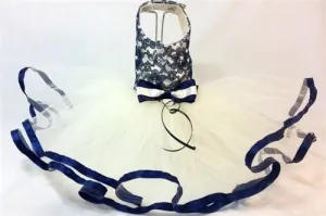 Navy Lace n' Pearls Harness Dress