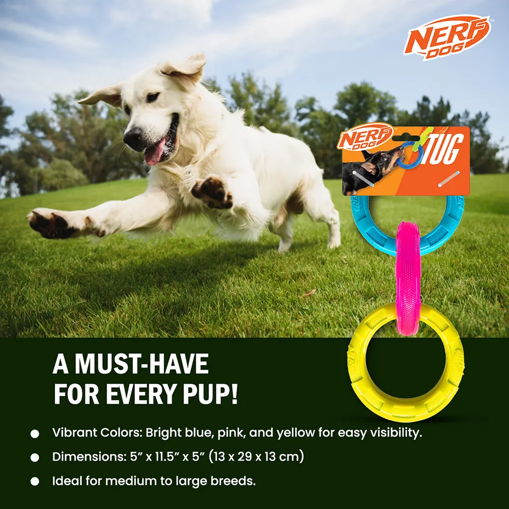 Nerf Dog Translucent Spike 3 Rings Toy for Dogs (Blue/Pink/Yellow)
