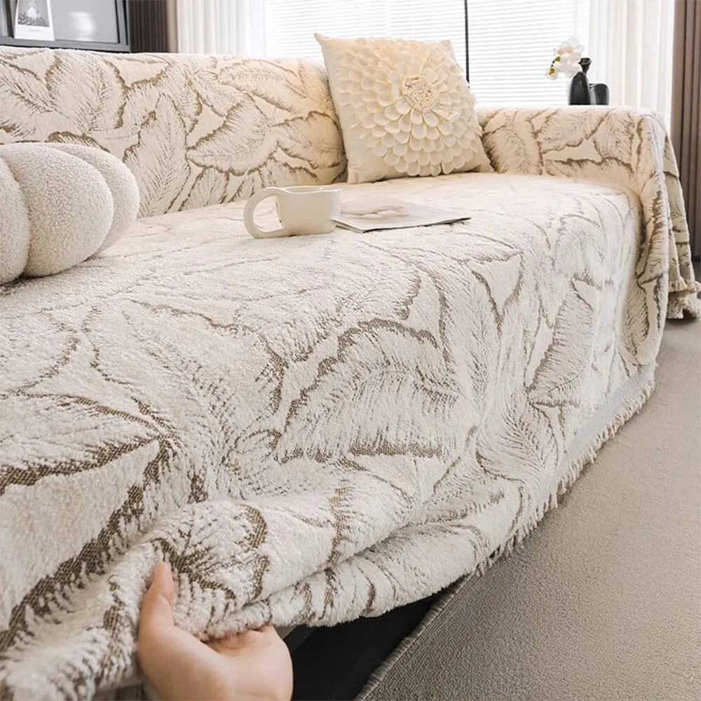 Palm Leaf Print Thickened Sofa Protection Multi-Purpose Throw Couch Cover