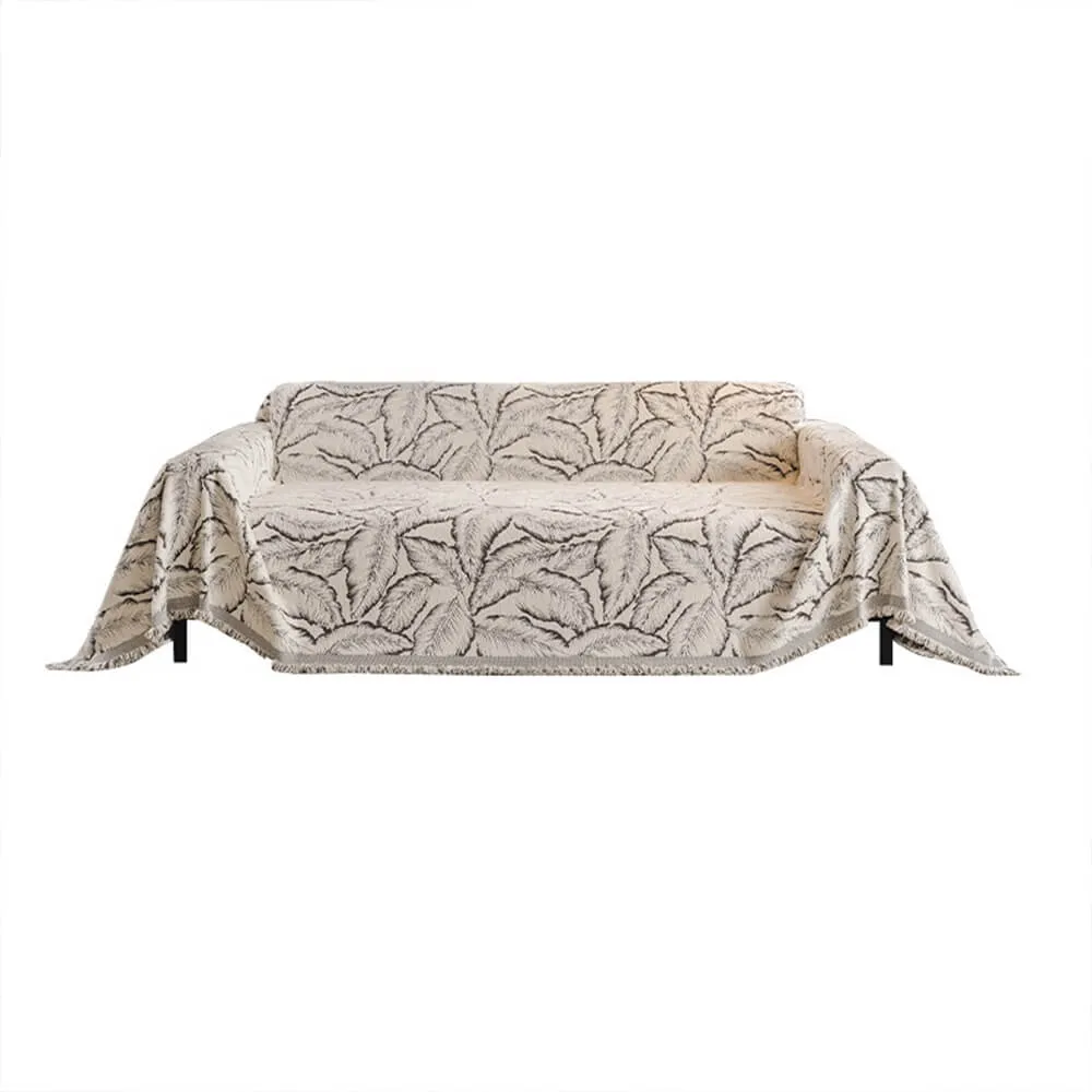 Palm Leaf Print Thickened Sofa Protection Multi-Purpose Throw Couch Cover