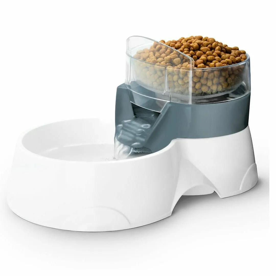 PET FEEDER 2IN1 28x19x17cm grey