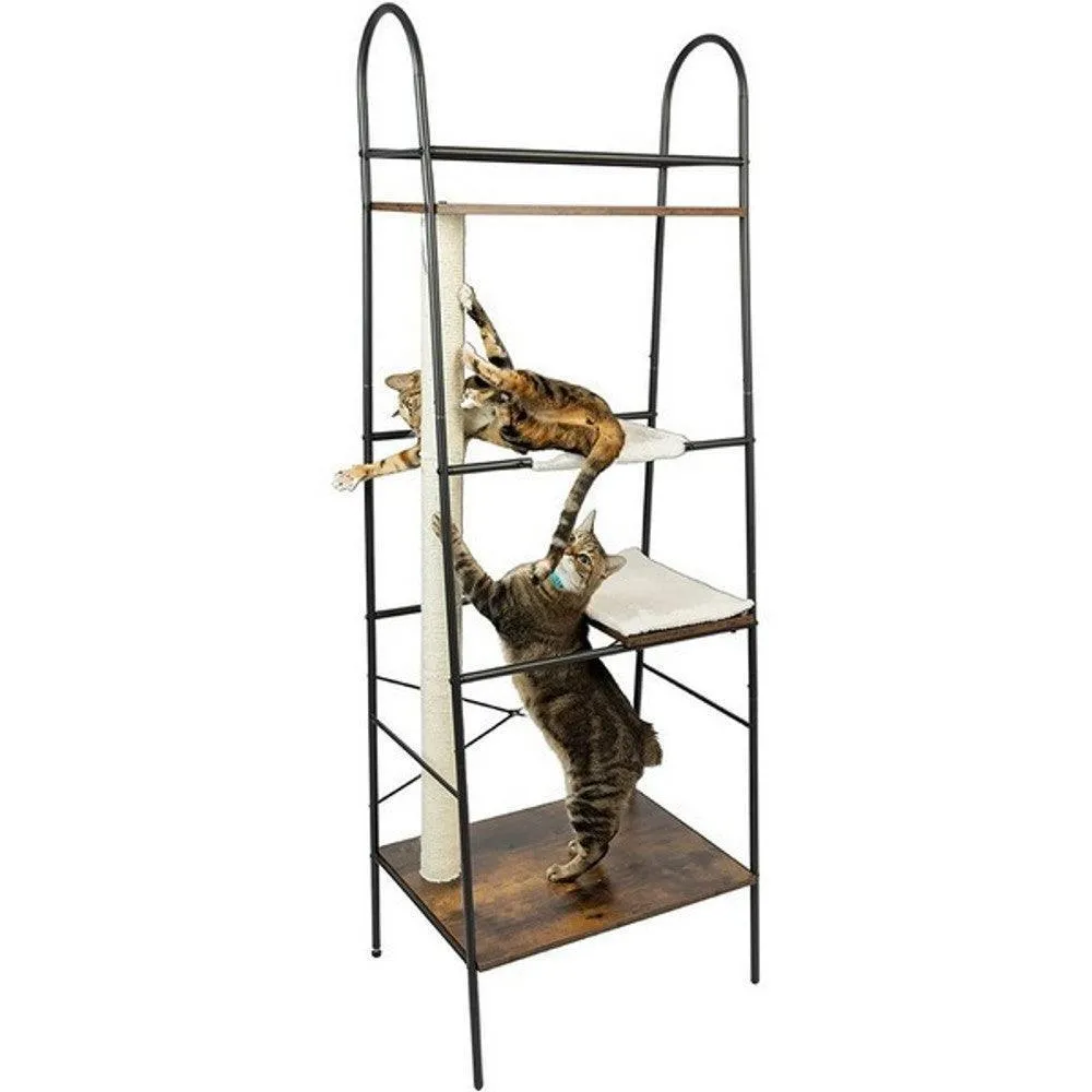 PetFusion Modern Cat Tower and Bookshelf - CLEARANCE
