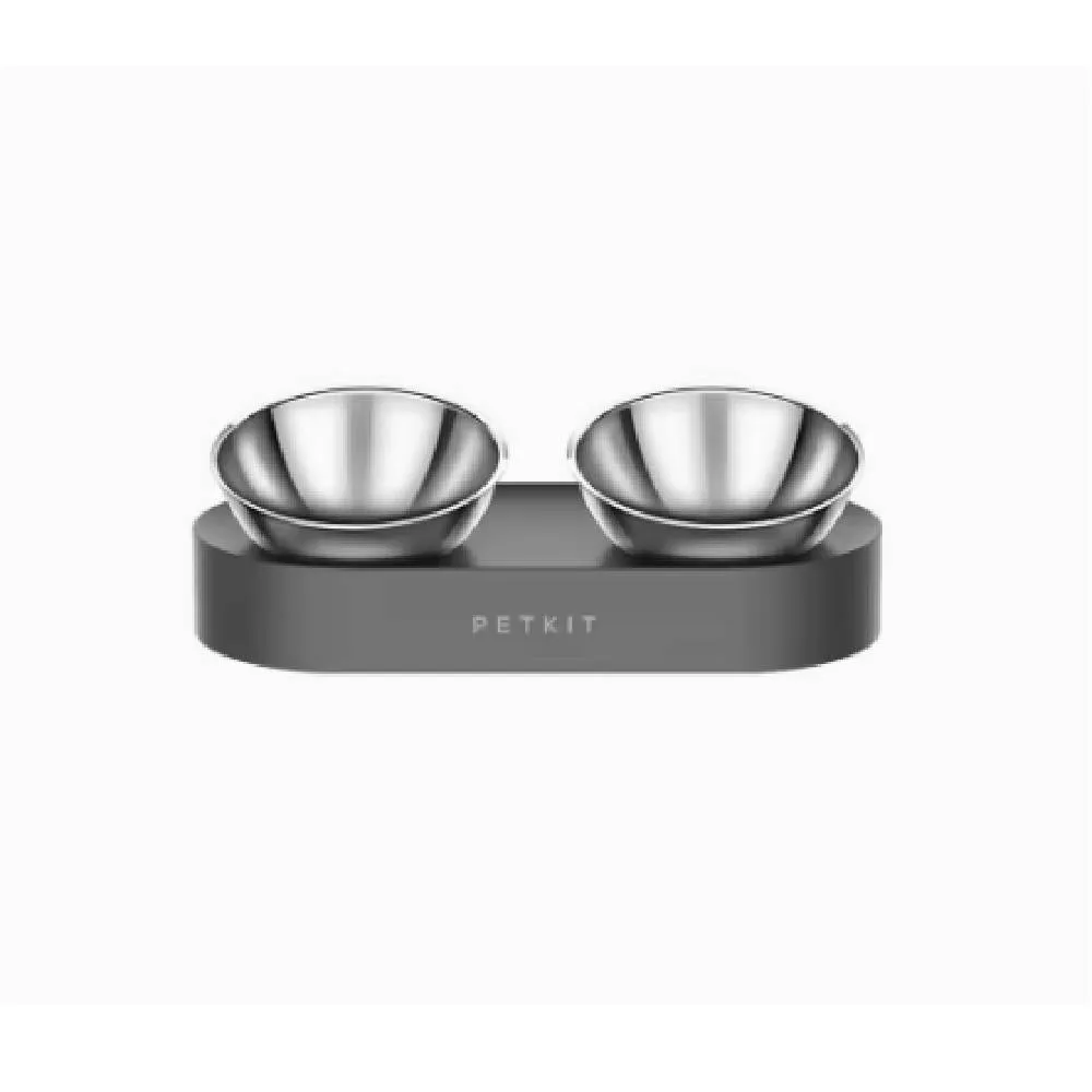 PetKit Anti-Slip SS Dual-Bowl Feeder - L33cm x B16cm x H8.7cm