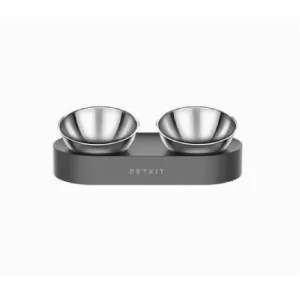 PetKit Anti-Slip SS Dual-Bowl Feeder - L33cm x B16cm x H8.7cm
