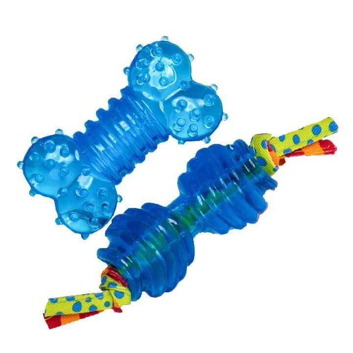 Petstages Mini Orka Chew Pair Bone & Dumbbell Dog Toys Small - 2 Pack