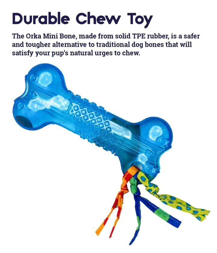 Petstages Orka Mini Bone Royal Blue Dog Chew Toy - Small