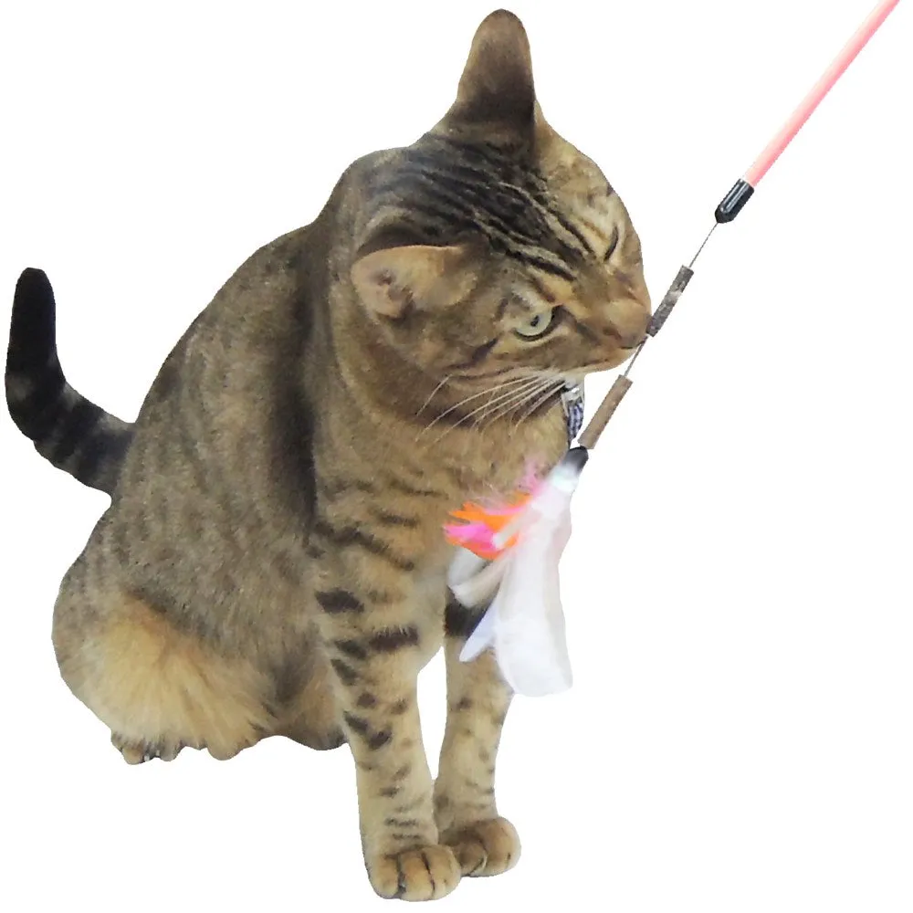 Petz Route Rustling Sounds With Silvervine Cat Wand Toy (Blue)