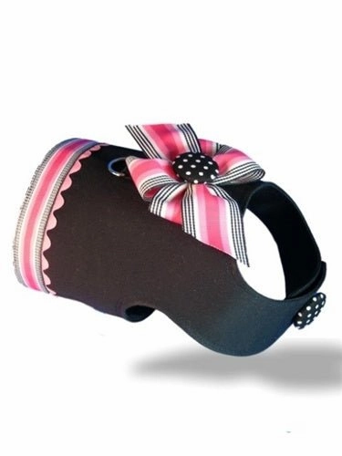 Pink and Black Big Bow Harness