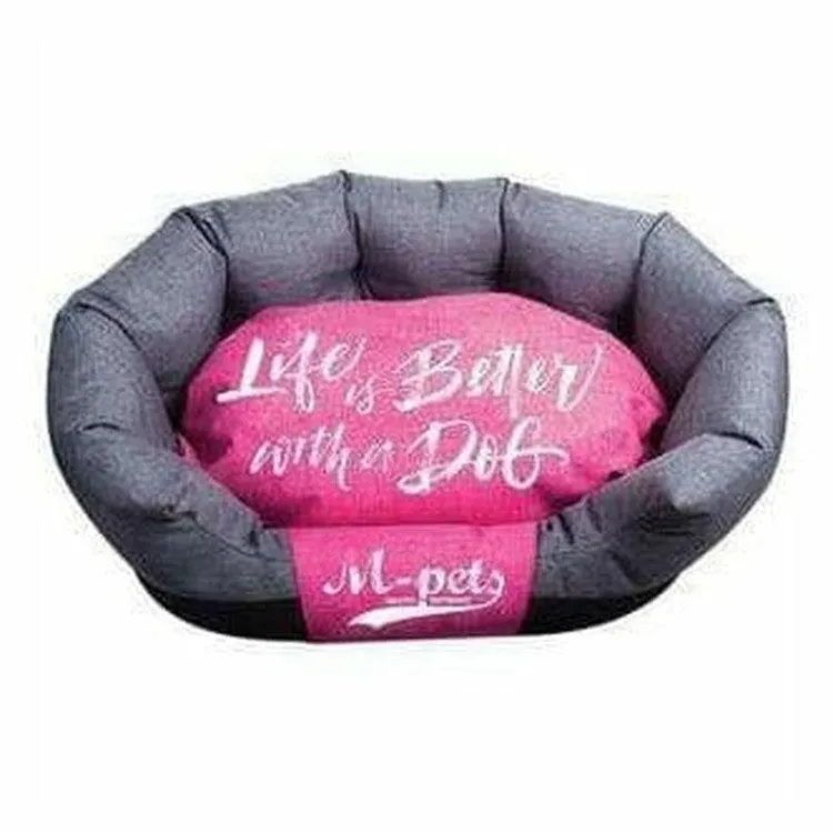 PRAGUE BASKET - M // SIZE: 65 X 40 X 26 CM PINK & GREY