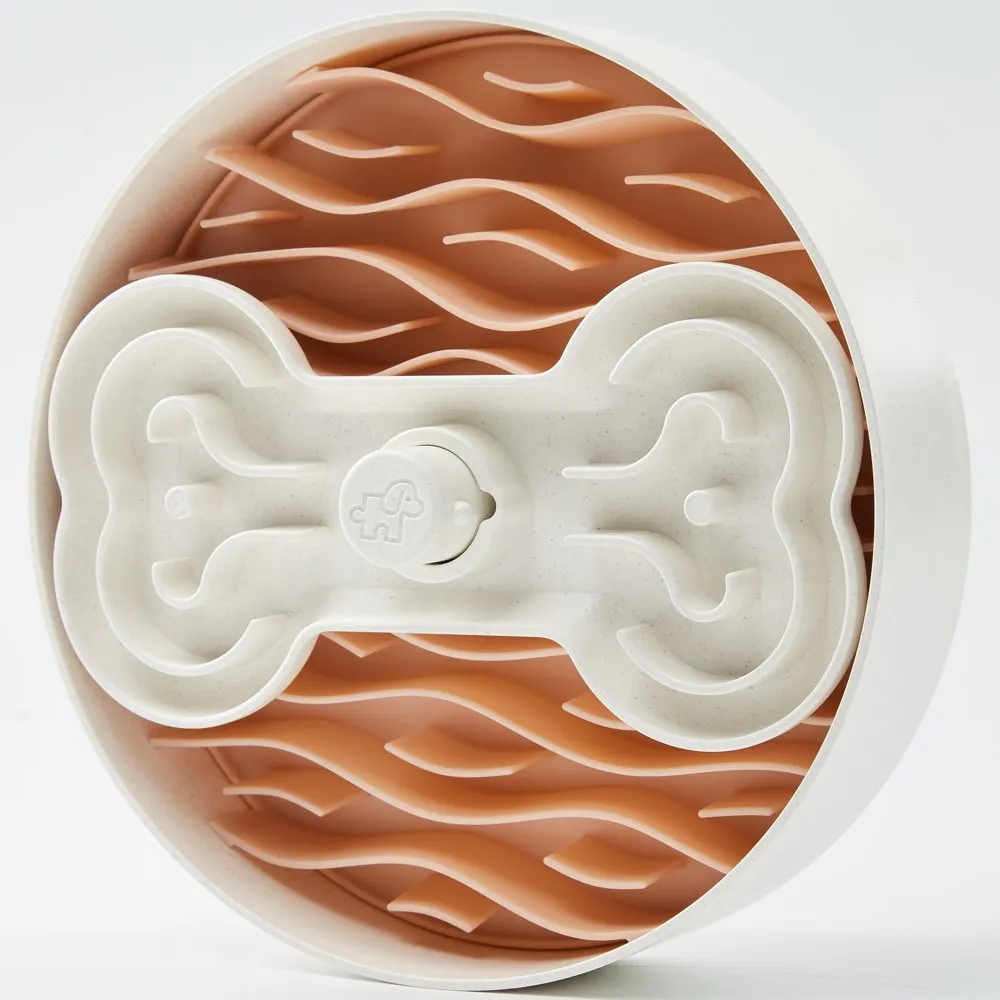 Puzzle Feeder Interactive Dog Bowl (Broken Wave, Pink)