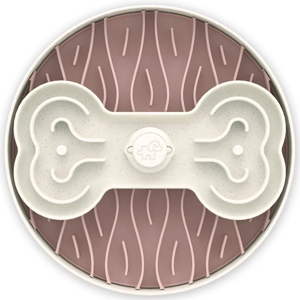 Puzzle Feeder Interactive Dog Bowl (Broken Wave, Pink)