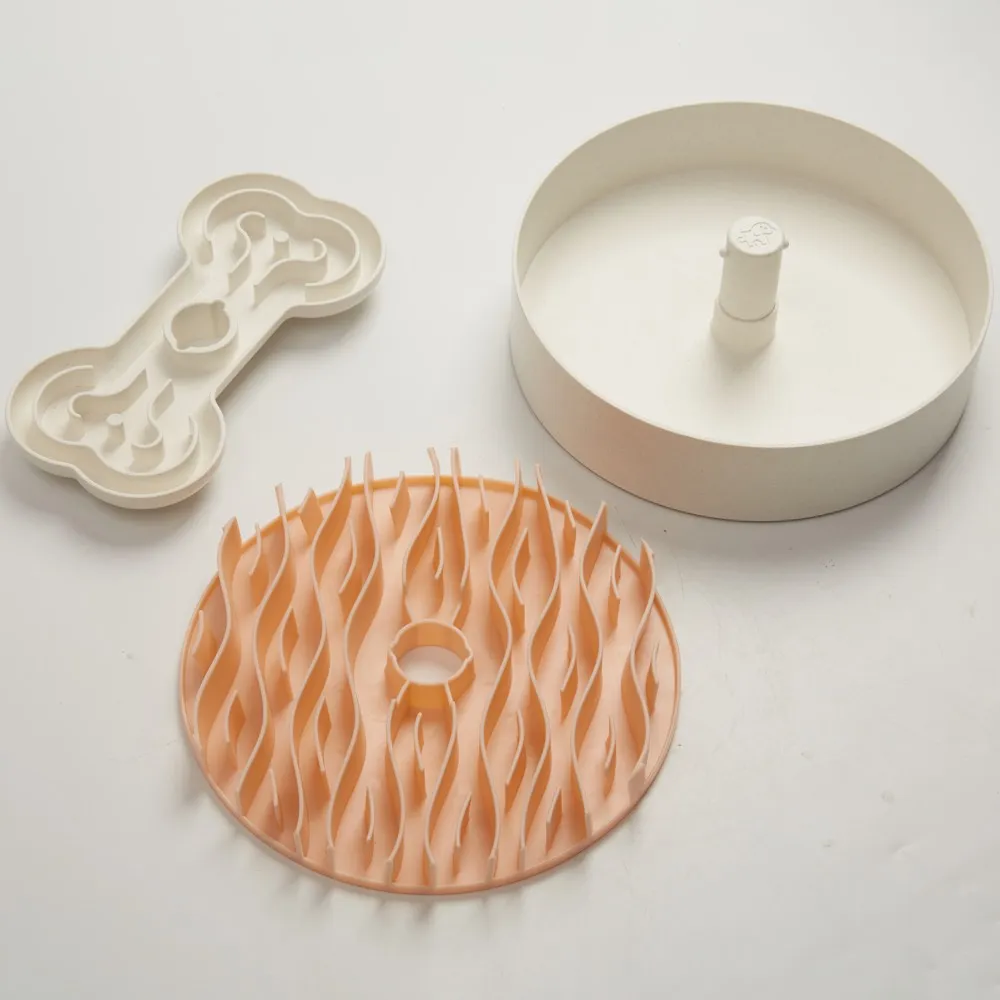 Puzzle Feeder Interactive Dog Bowl (Broken Wave, Pink)