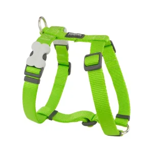Red Dingo Dog Plain Harness Lime Green L 25mm