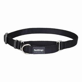 Red Dingo Dog Martingale Collar Black (12mm x 21-33cm)