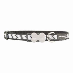 Red Dingo Dog Reflective Ziggy Collar Black 15mm