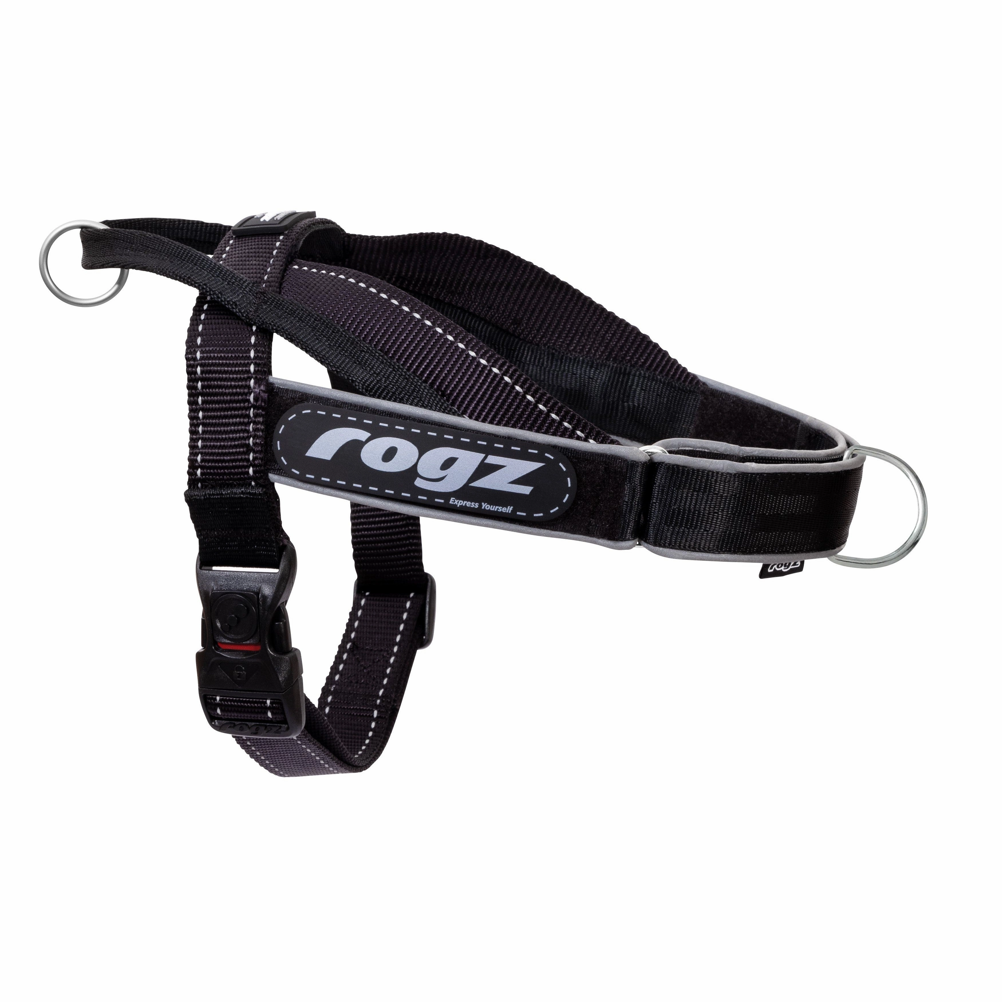 Rogz Utility LetzGo Personalised Harness Black Med
