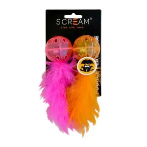 Scream Lattice Ball Orange and Pink Cat Toy ($)($)