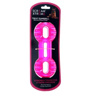 Scream Xtreme Treat Dumbbell Dog Toy Pink Extra Large ($)($)
