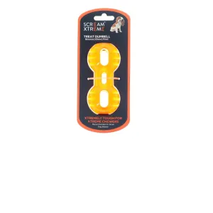 Screme Xtreme Treat Dumbbell Dog Toy Orange Small ($)($)