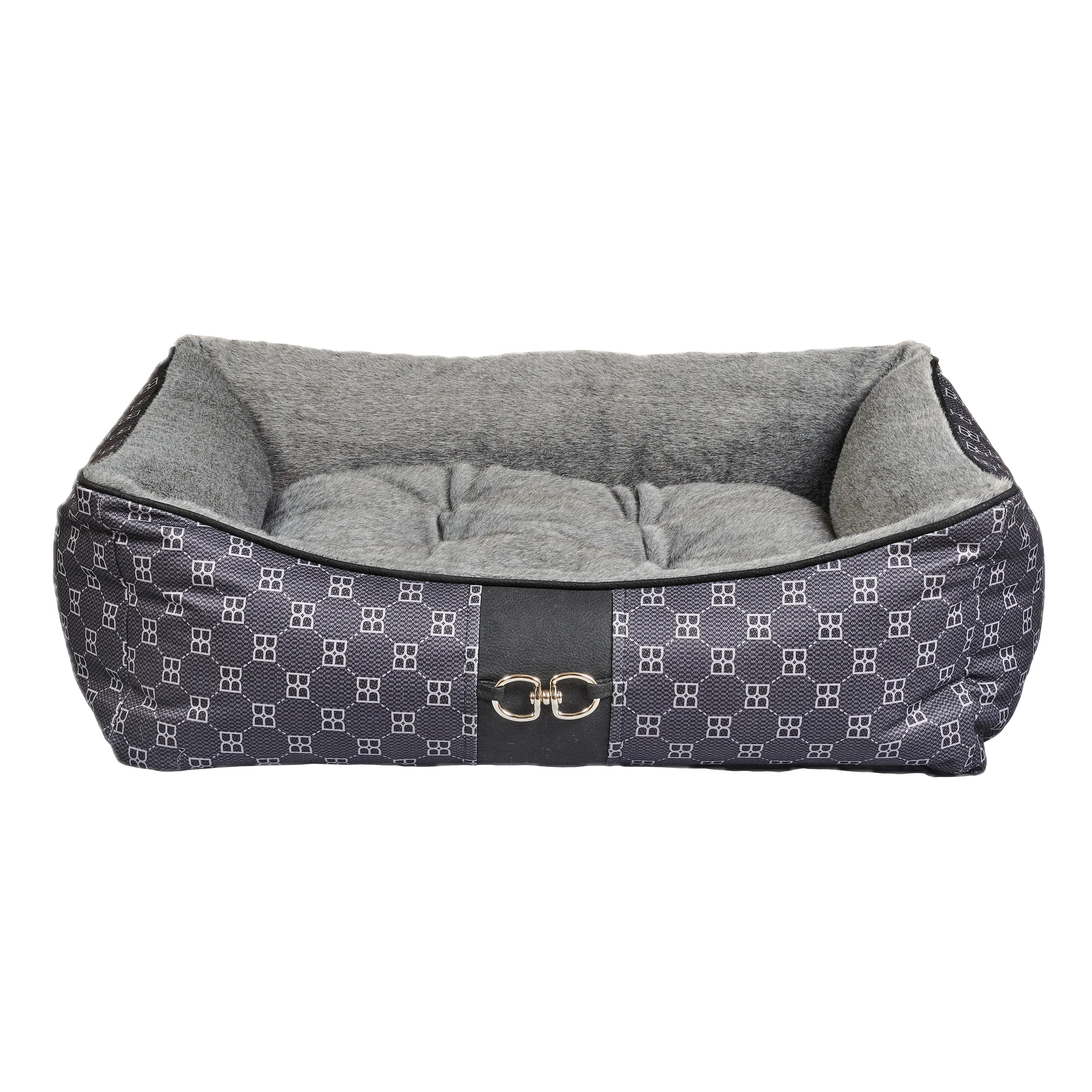 Signature Scoop Bolster Bed | Noir Microvelvet