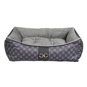 Signature Scoop Bolster Bed | Noir Microvelvet