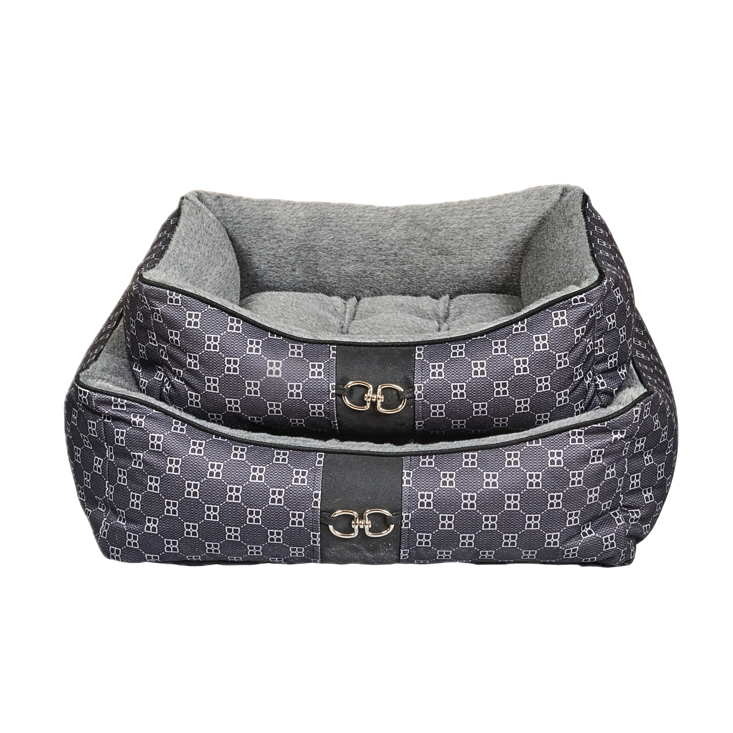Signature Scoop Bolster Bed | Noir Microvelvet