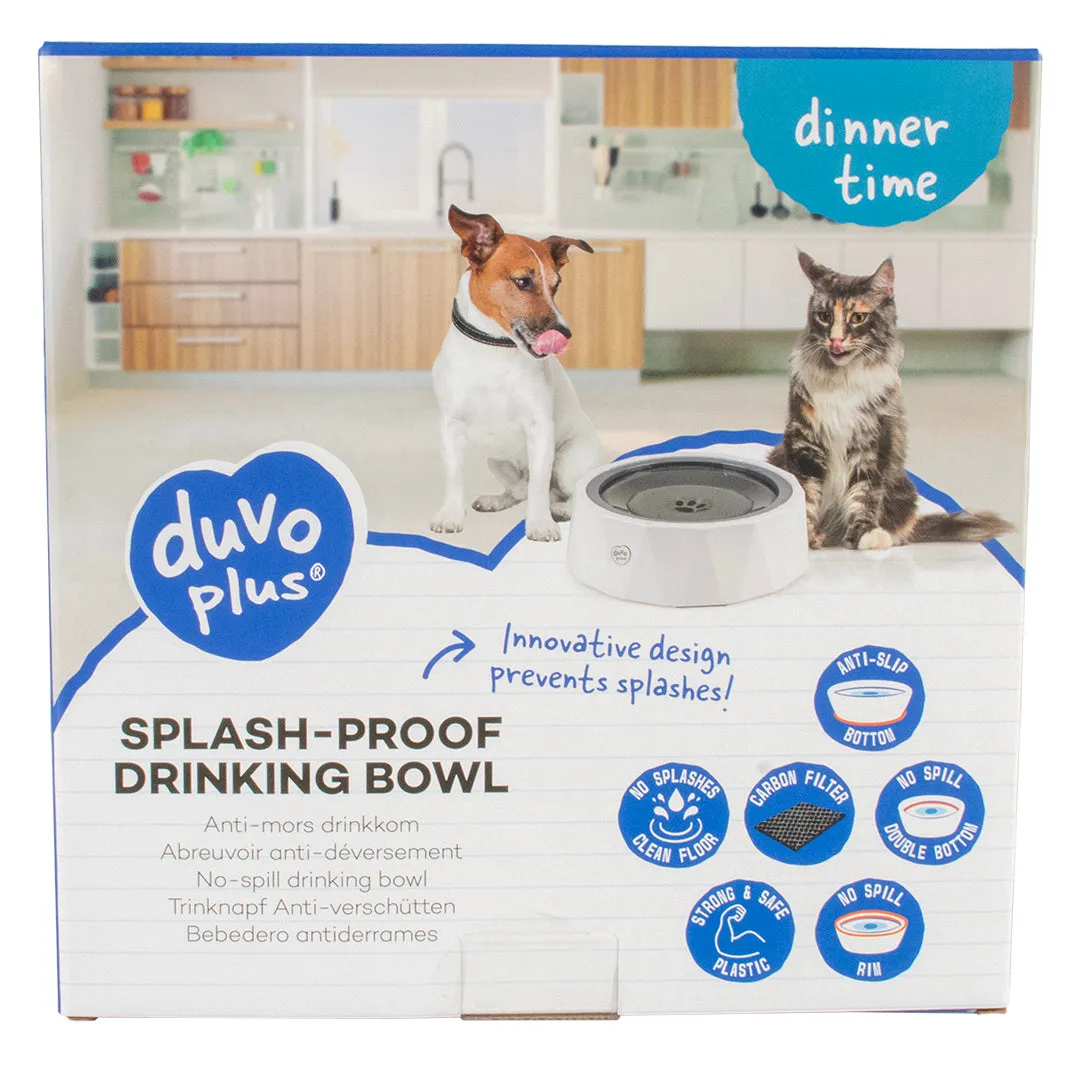 Splash-proof drinking bowl poly 1200ml - 22x22x7cm white/grey