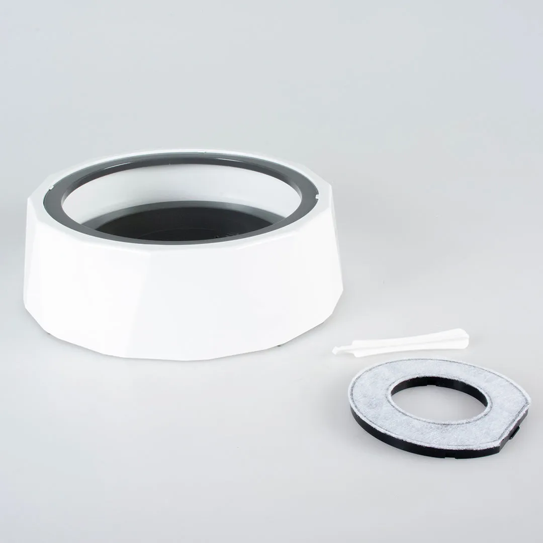 Splash-proof drinking bowl poly 1200ml - 22x22x7cm white/grey