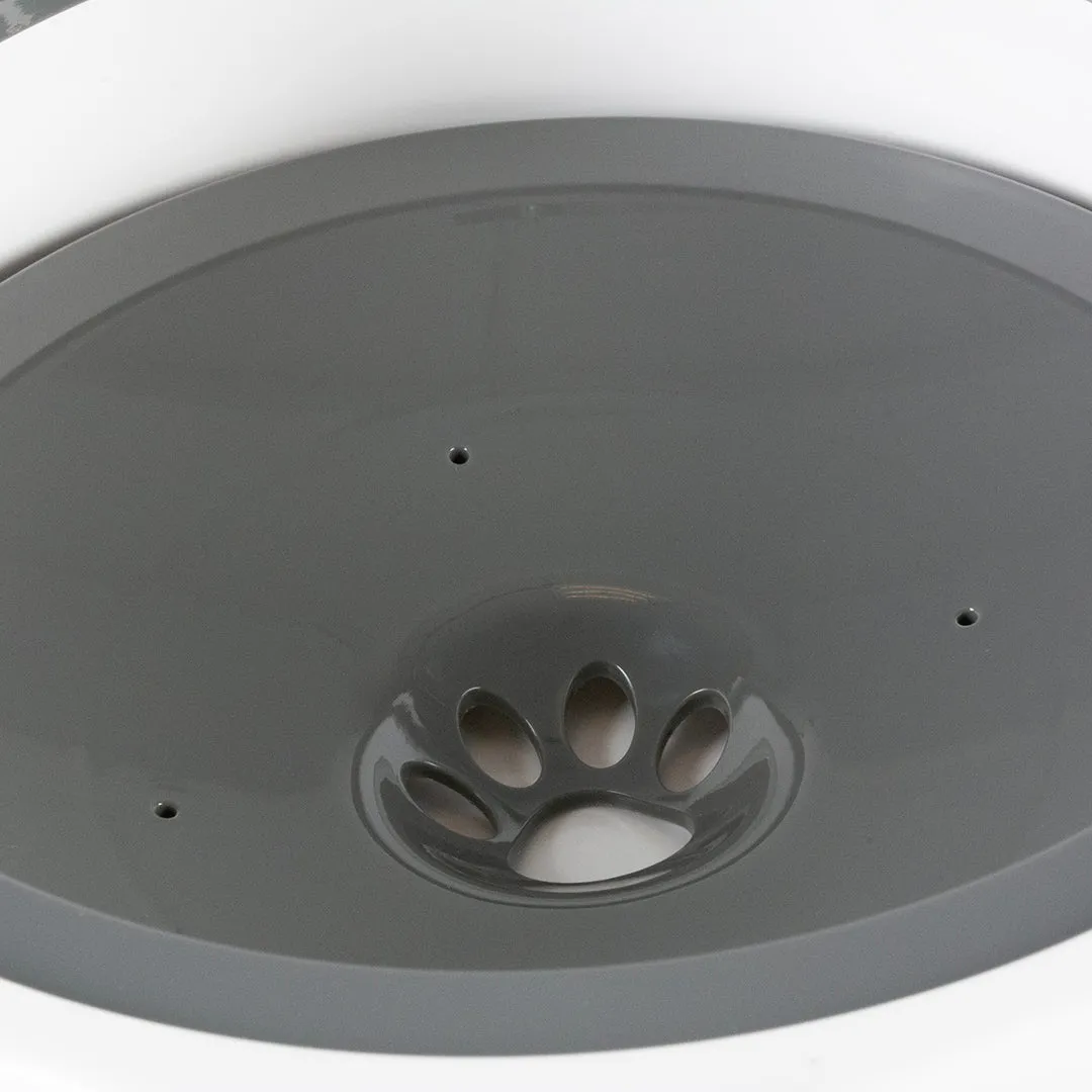 Splash-proof drinking bowl poly 1200ml - 22x22x7cm white/grey