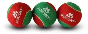 Sportspet Christmas Tennis Balls Red/Green 3 Pack