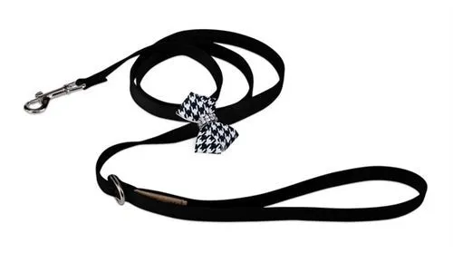 Susan Lanci Black and White Houndstooth Nouveau Bow Step In Harness