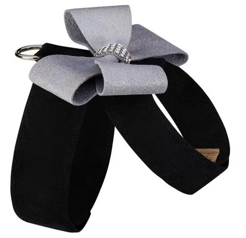 Susan Lanci Black Tinkie Harness with Platinum Glitzerati Nouveau Bow