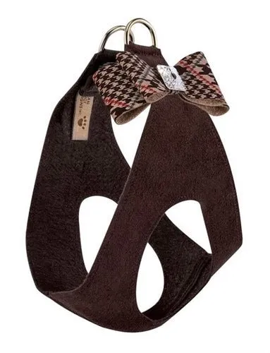Susan Lanci Chocolate Glen Houndstooth Big Bow with Chocolate Step In Harness