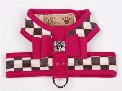 Susan Lanci Contrasting Trim Tinkie Harnesses- Windsor Check Collection -Big Bow Style in Many Colors