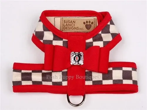 Susan Lanci Contrasting Trim Tinkie Harnesses- Windsor Check Collection -Big Bow Style in Many Colors