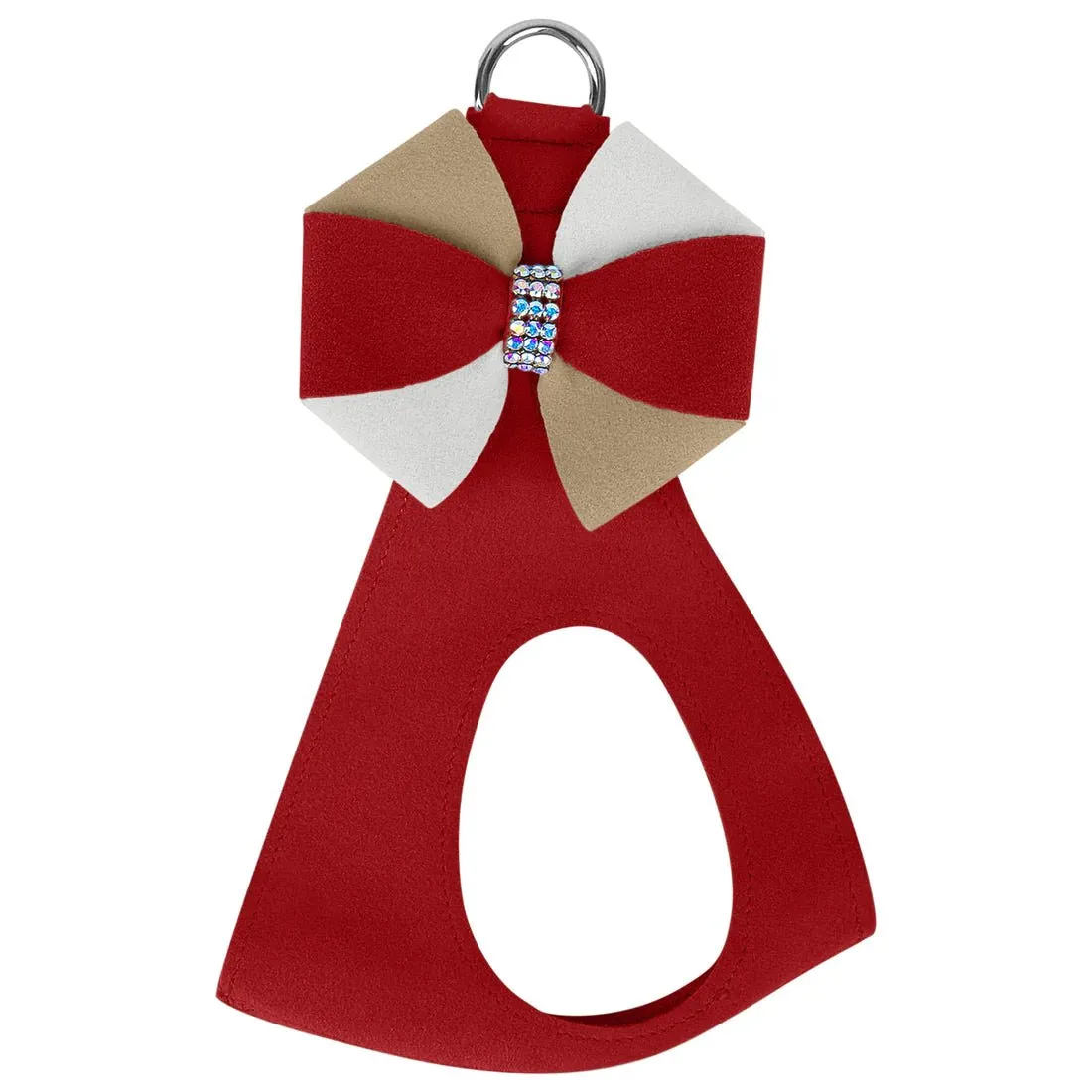 Susan Lanci Game Day Glam Red & Doe Pinwheel Bow Step In Harness