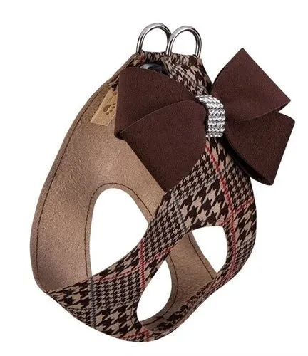 Susan Lanci Glen Houndstooth with Chocolate Nouveau Bow Step In Harness