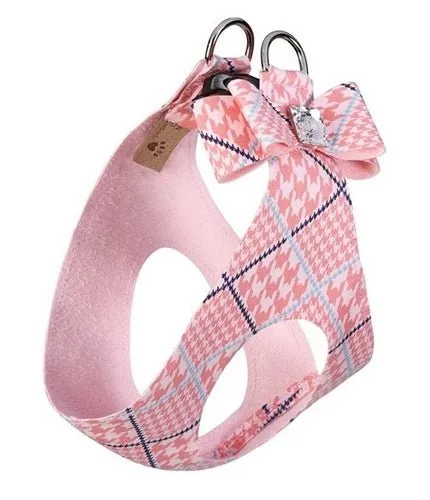 Susan Lanci Peaches N Cream Glen Houndstooth Big Bow Step In Harness
