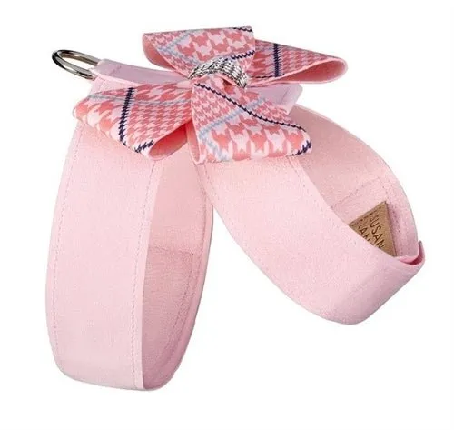 Susan Lanci Peaches N Cream Glen Houndstooth Nouveau Bow Puppy Pink Tinkie Harness